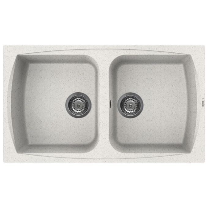 Elleci LGL45052 Living 450 Lavello Granitek 2 Vasche 86 cm Bianco