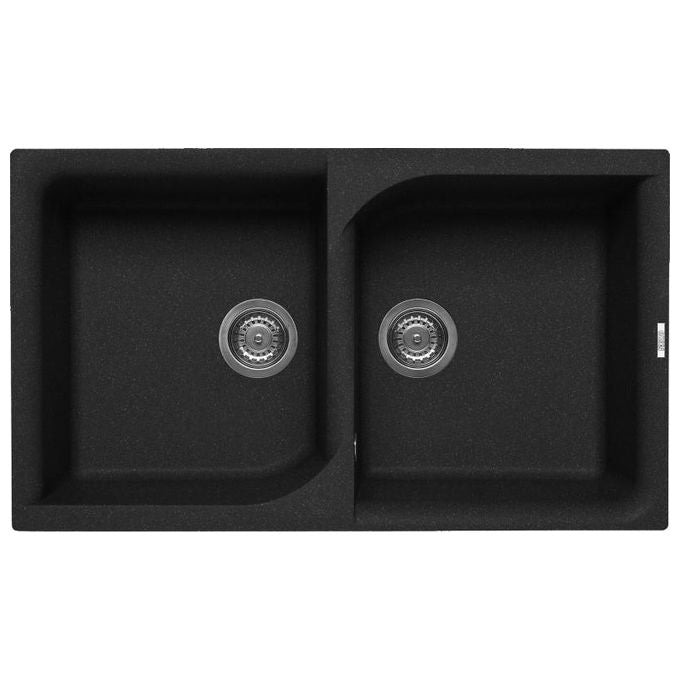 Elleci LGE45054 Ego 450 Lavello Granitek 2 Vasche 86 cm Nero