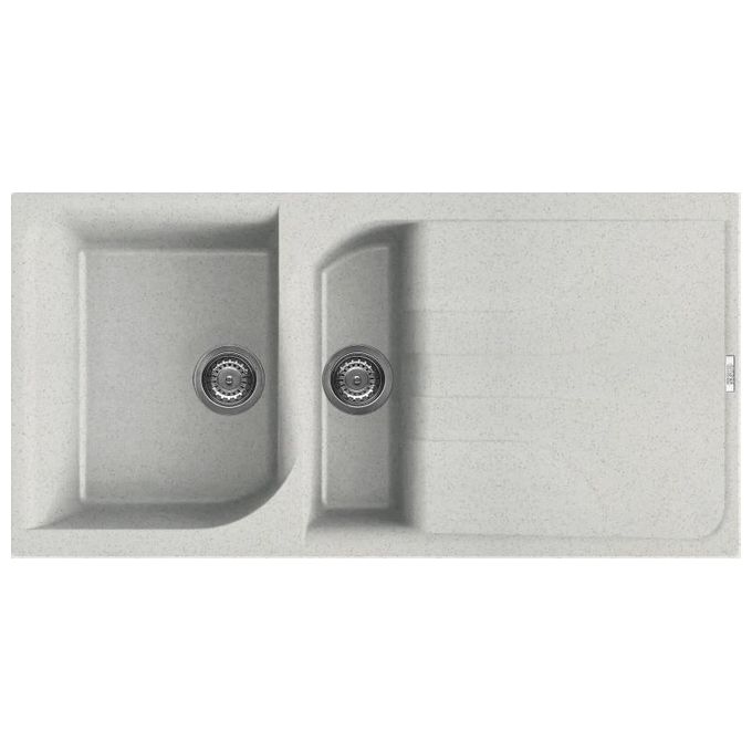 Elleci LGE47552 Ego 475 Lavello Granitek gocciolatoio reversibile 1 Vasca e mezza 100 cm Bianco