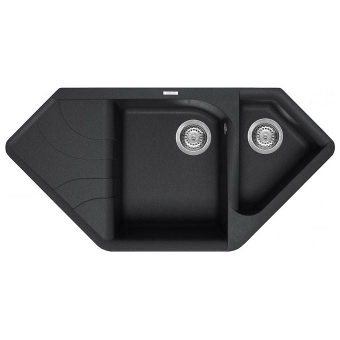 ELLECI LGECOR59 Lavello Granitek Ego Corner gocciolatoio sinistro 2 Vasche 100 cm Antracite