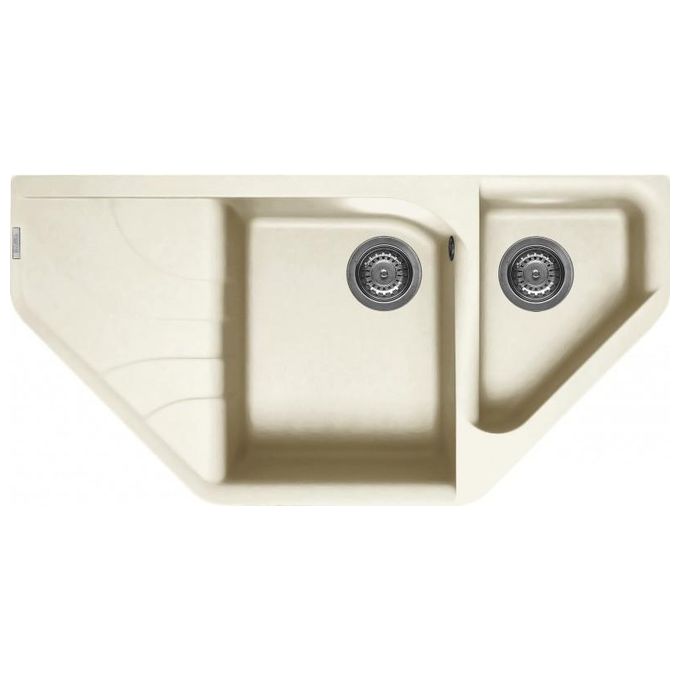 ELLECI LGEESA62 Ego Esa Lavello Granitek gocciolatoio sinistro 2 Vasche con 100 cm Bianco antico
