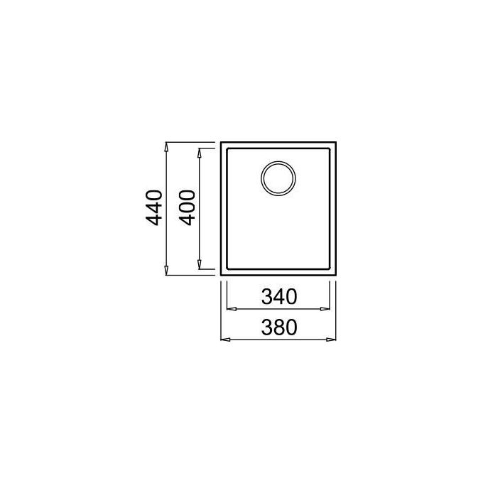 Elleci LGQ10059BSO Quadra 100 Lavello Granitek 1 Vasca 38 cm Antracite