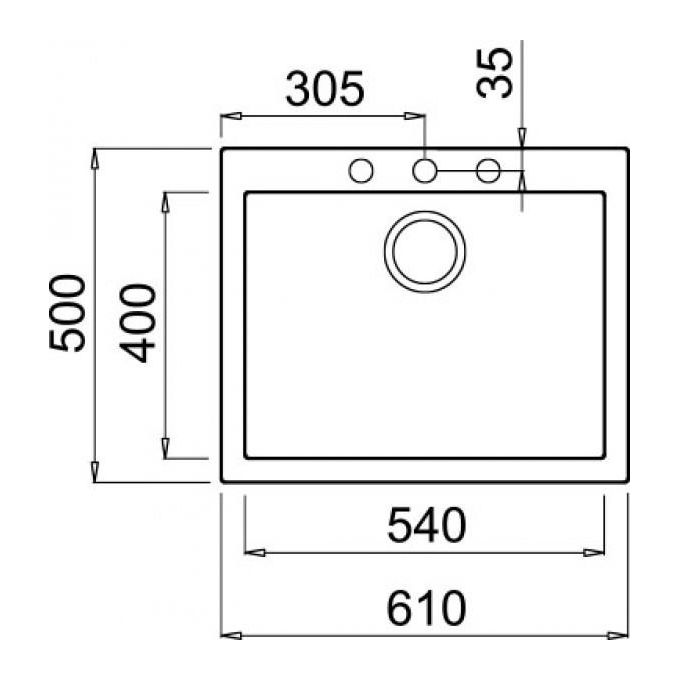 Elleci LMQ11078 Quadra 110 Lavello Metaltek 1 Vasca 61 cm Espresso
