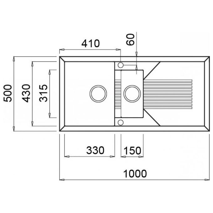 Elleci LMT47573 Tekno 475 Lavello Metaltek gocciolatoio reversibile 1 Vasca e mezzaz 100 cm Titanio