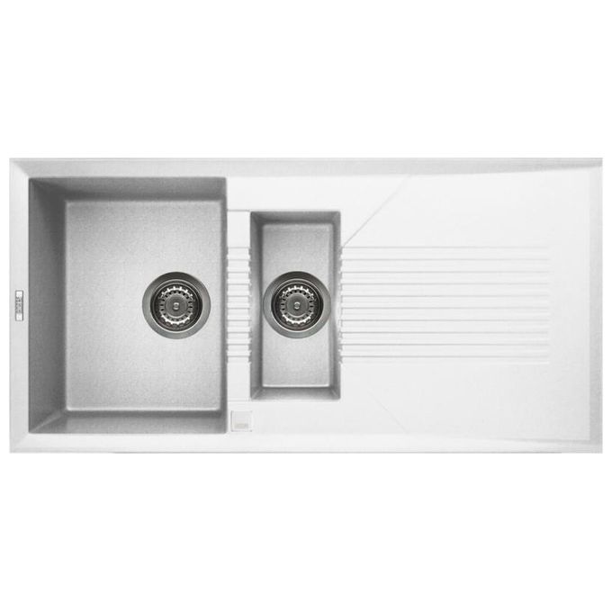 Elleci LGT47568 Tekno 475 Lavello Granitek gocciolatoio reversibile 1 Vasca e mezza 100 cm Titano