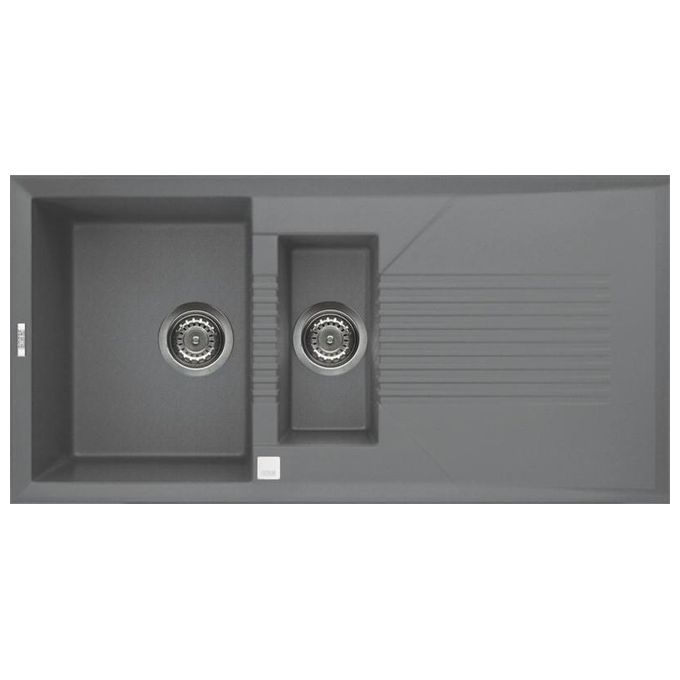 Elleci LMT47573 Tekno 475 Lavello Metaltek gocciolatoio reversibile 1 Vasca e mezzaz 100 cm Titanio