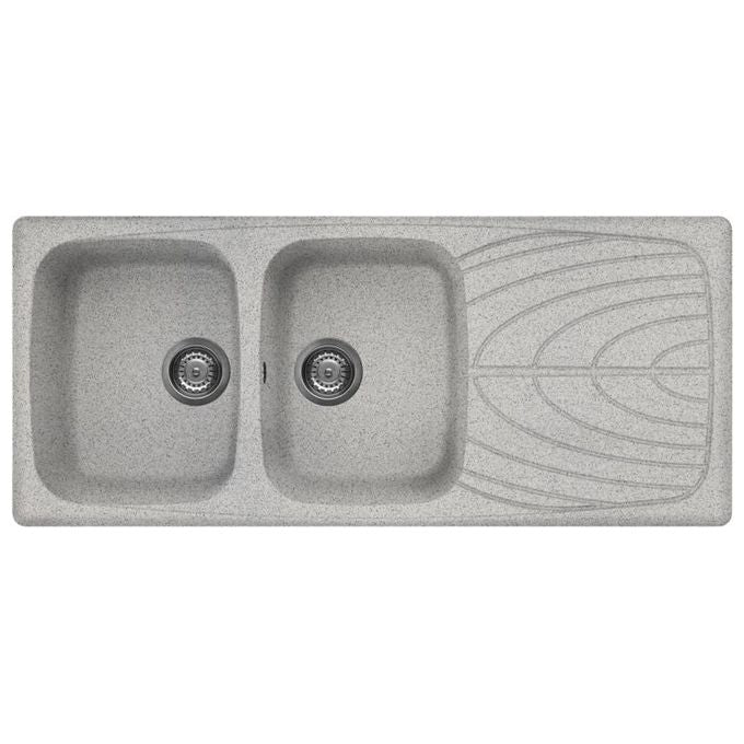 Elleci LGM50055 Master 500 Lavello Granitek gocciolatoio reversibile 2 Vasche 116 cm Grigio
