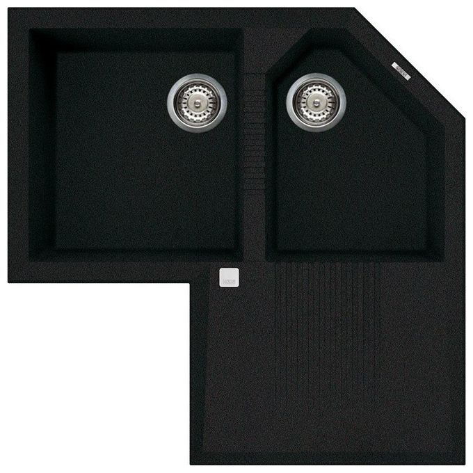 Elleci LGTCOR59 Tekno Corner Lavello Granitek ad angolo Gocciolatoio destro 2 Vasche 83 cm Antracite