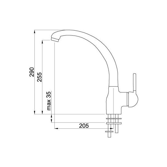 ELLECI MMKPO79 Po Miscelatore monocomando con canna girevole Alluminio 79
