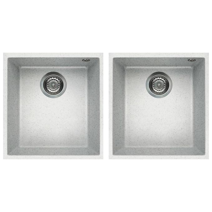 Elleci LGQ20052BSO Quadra 200 Lavello Granitek 2 Vasche 38 cm Bianco