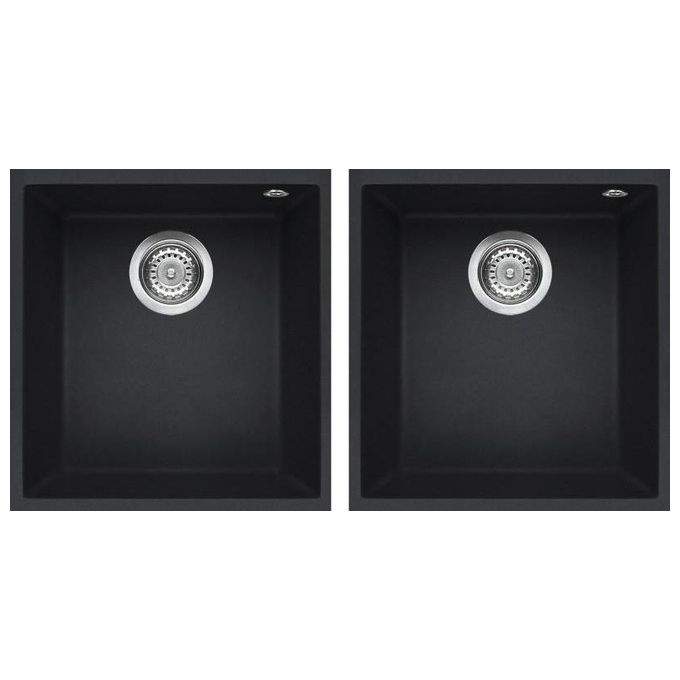 Elleci LGQ20059BSO Quadra 200 Lavello Granitek 2 Vasche 38 cm Antracite
