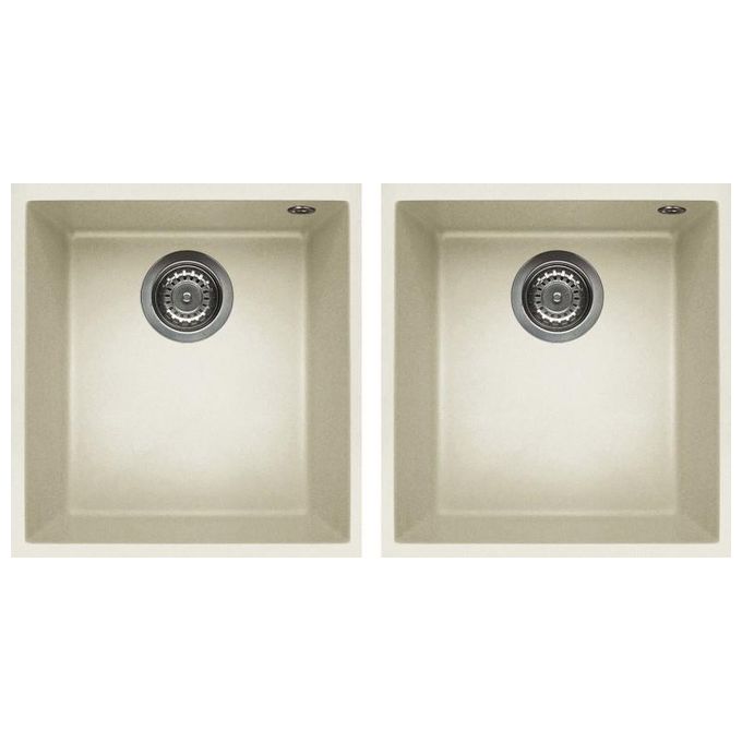 Elleci LGQ20062BSO Quadra 200 Lavello Granitek 2 Vasche 38 cm Bianco antico