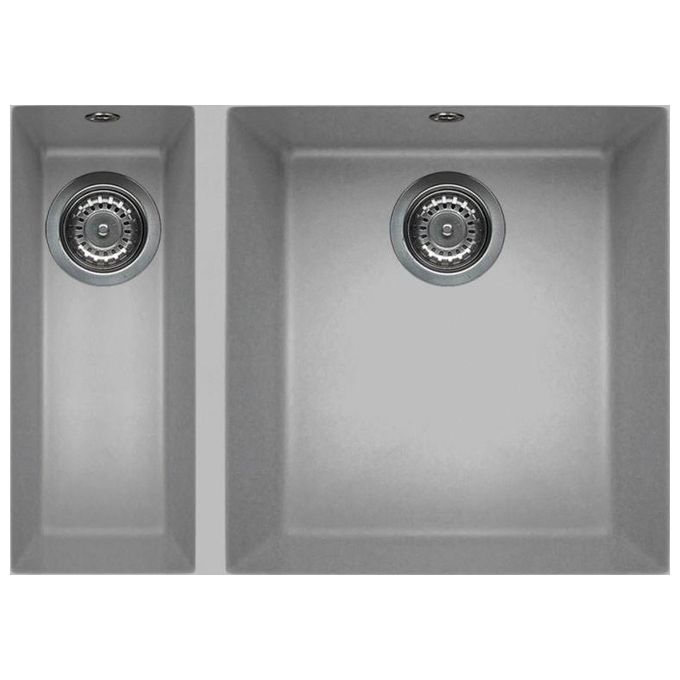 Elleci LMQ15079BSO Quadra 150 Lavello Metaltek 2 Vasche 59 cm Alluminio