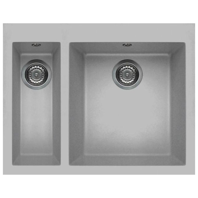Elleci LMQ15079 Quadra 150 Lavello Metaltek 2 Vasche 59 cm Alluminio