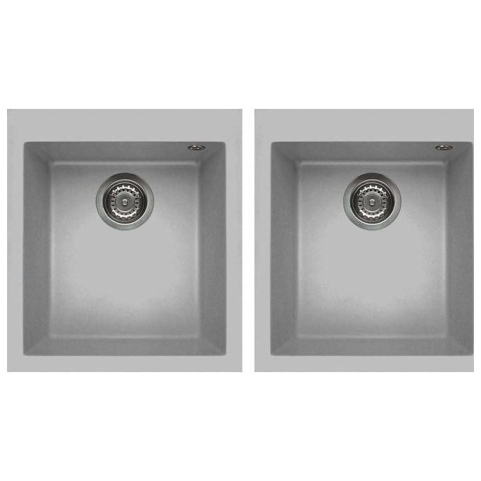 Elleci LMQ20079 Quadra 200 Lavello Metaltek 2 Vasche 41 cm Aluminio