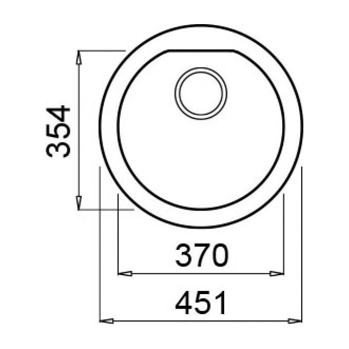 Elleci LGFROU59 Fox Round Lavello Granitek 1 Vasca rotonda 44 cm Antracite