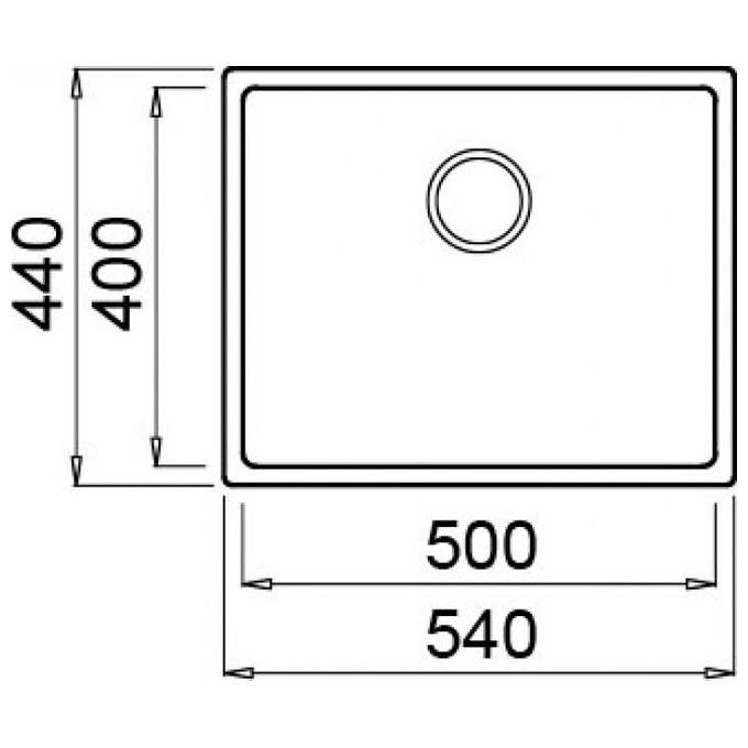 Elleci Square 500 R14 LIQ500SAC14 - Lavello da incasso 1 vasca, Acciaio inox satinato, 54x44 cm, da incasso, Inox satinato