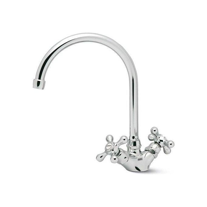ELLECI MIKELBCR Elba Miscelatore doppio comando con canna tonda girevole Classic Cromato