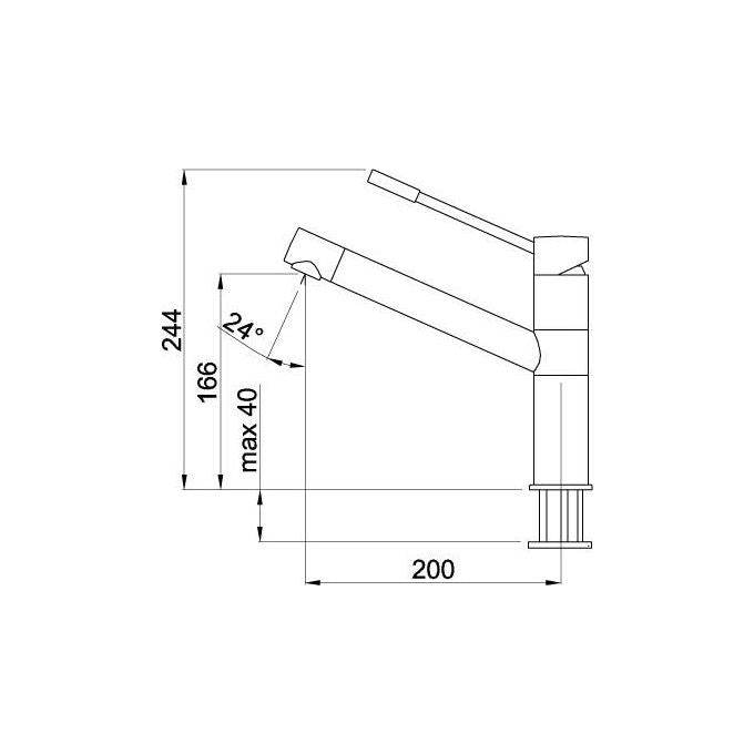 ELLECI MMKSAV70 Sava Miscelatore monocomando con canna bassa girevole Modern Ghisa 70