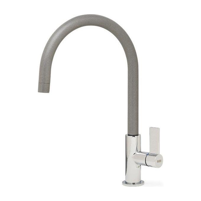 Elleci Volta MMKVTA79 - Miscelatore da cucina monocomando, da incasso, Metaltek, canna girevole, 22,3 cm, Alluminio