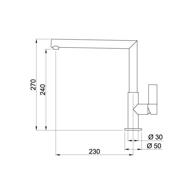 Elleci Ares MMKARE7 - Miscelatore da cucina monocomando, da incasso, Metaltek, canna girevole, 24 cm, Alluminio