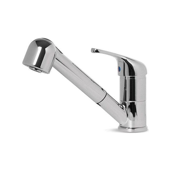 ELLECI MIKVENCR Venere Miscelatore monocomando con canna girevole e doccetta estraibile con cambio flusso da getto a pioggia Classic Cromato