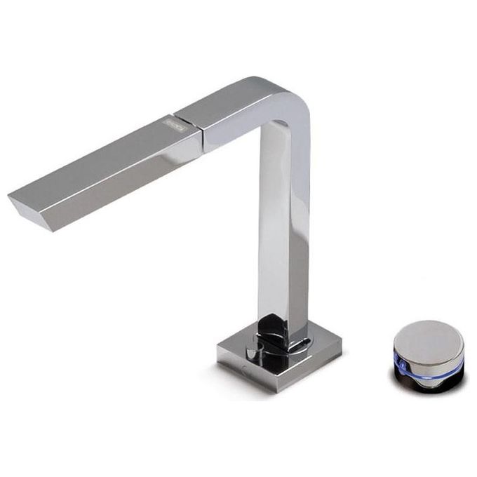 ELLECI Elettromiscelatore Invisio elettronico Design a scomparsa con doccetta estraibile, dotato di joystick con basetta di appoggio per erogazione e regolazione temperatura Cromata