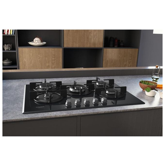 Hotpoint HAGD 72S-MR Linea Estetica Diamond Piano Cottura a Gas 5 Zone Griglie in Ghisa 73cm Specchio