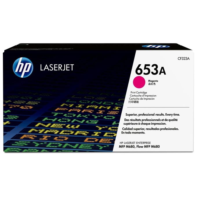 HP 653A Magenta originale LaserJet cartuccia toner ( CF323A ) per Color LaserJet Enterprise Flow M680z, M680dn, M680f