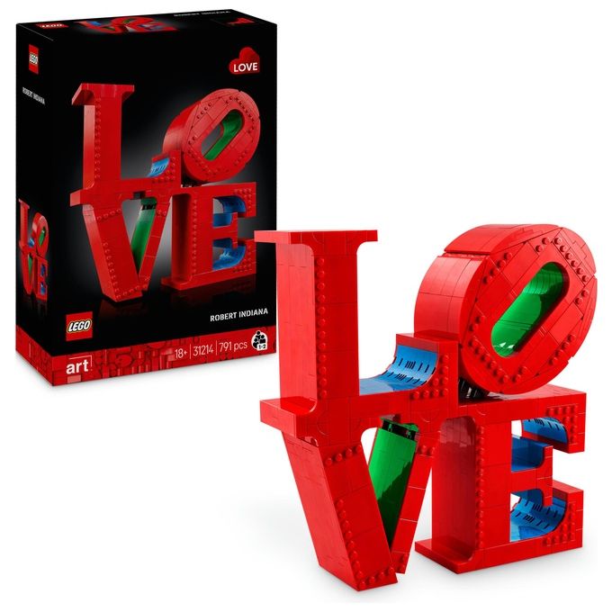 LEGO Art LOVE, Modellino da Costruire Iconica Scultura Pop di Robert Indiana, Hobby Creativo per Adulti, KIT_ Modellismo da Collezione, Idea Regalo Donna, Uomo, Fidanzamento e Anniversario 31214