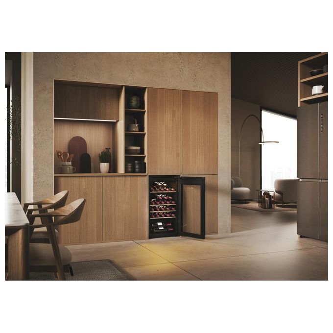Haier Wine Bank 50 Serie 3 HWS34GGH1 Cantinetta Vino con Compressore Libera Installazione Nero 34 Bottiglie