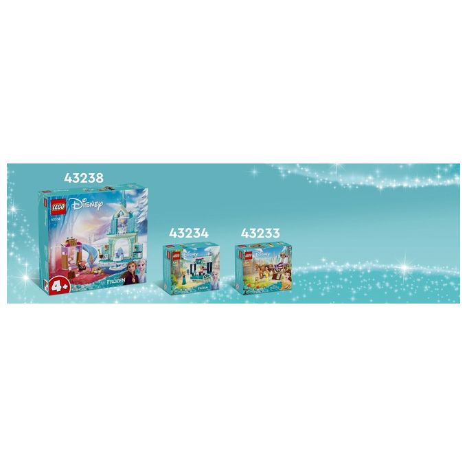 LEGO Disney Princess 43238 Castello di Ghiaccio di Elsa di Frozen, Palazzo Giocattolo delle Principesse, Giochi per Bambini 4+