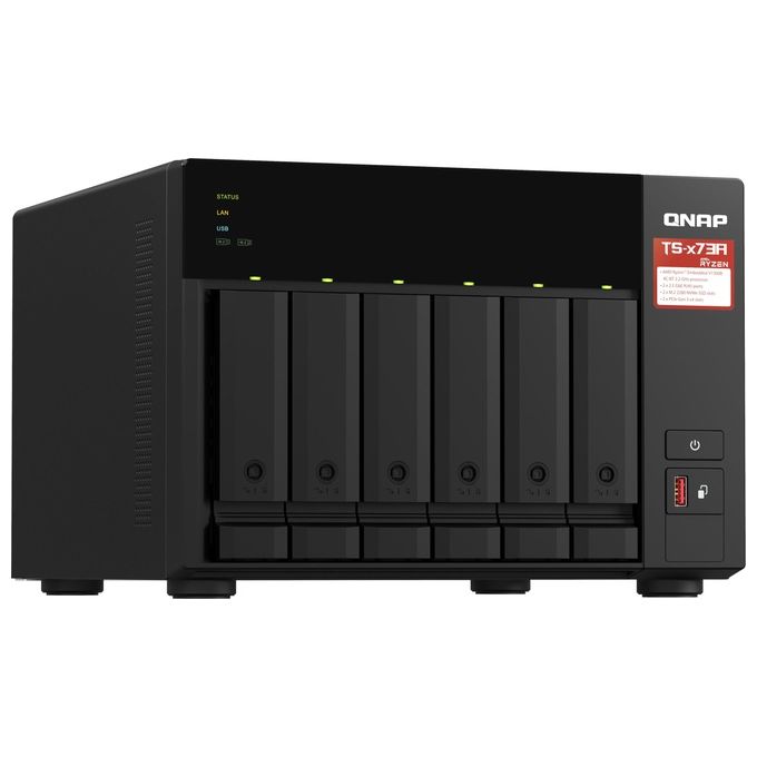 Qnap TS-673A-8G Server NAS e di Archiviazione Tower Collegamento Ethernet LAN Nero V1500B