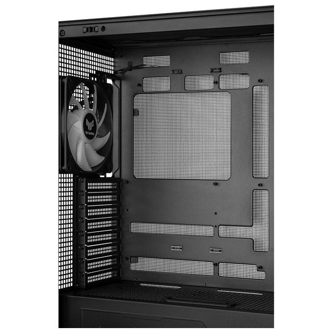 ASUS TUF GAMING GT302 TG ARGB Black Case Gaming E-ATX Mid Tower Pannelli Laterali intercambiabili Mesh Vetro Temperato 4 ventole ARGB preinstallate da 140 x 28 mm Nero