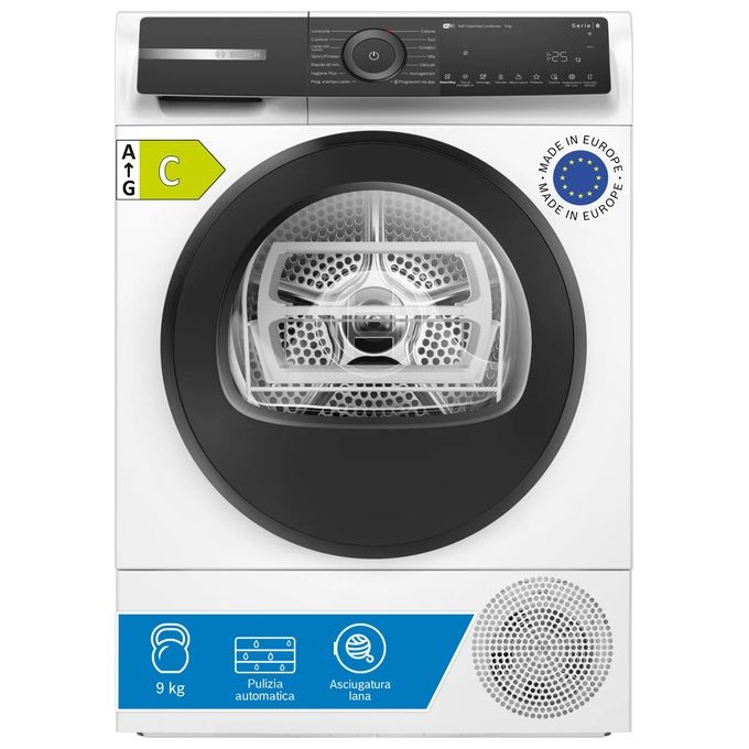 Bosch WQH245B0IT Asciugatrice 9 Kg Classe A con Pompa di Calore Profondita' 60 cm Auto Dry colore Bianco