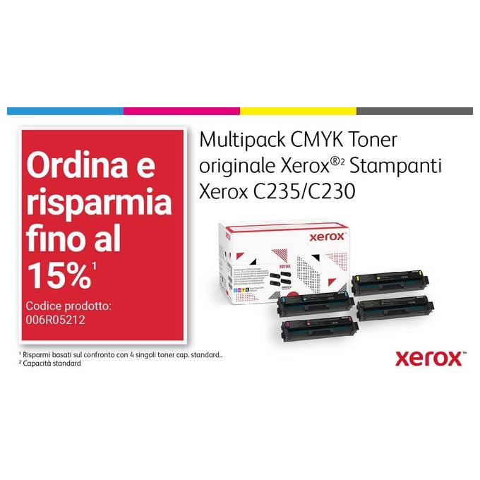 Xerox C230 Stampante A4 22ppm Fronte-Retro Wireless PS3 PCL5e-6 2 Vassoi Totale 251 Fogli