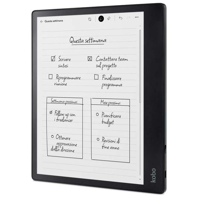 Kobo Elipsa 2E eReader Display 10,3'' Carta E Ink 1200 Multiformato Audiolibri 32Gb Stylus 2 inclusa Nero