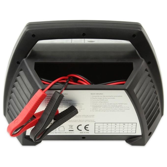 Ansmann ALCT6-24-10 Caricatore per Batteria Auto Scooter Motocicletta Piombo-Piombo-Gel 12V 6V 24V
