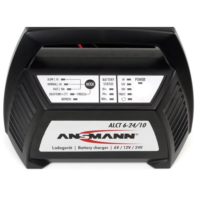 Ansmann ALCT6-24-10 Caricatore per Batteria Auto Scooter Motocicletta Piombo-Piombo-Gel 12V 6V 24V