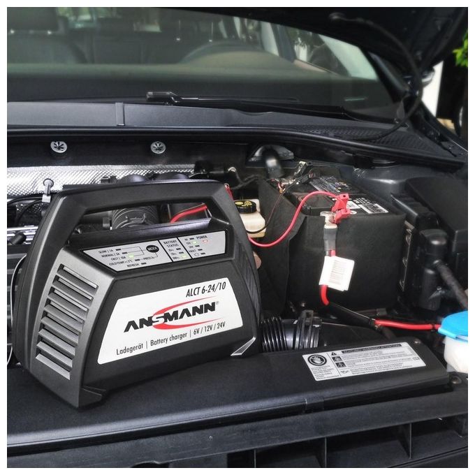 Ansmann ALCT6-24-10 Caricatore per Batteria Auto Scooter Motocicletta Piombo-Piombo-Gel 12V 6V 24V