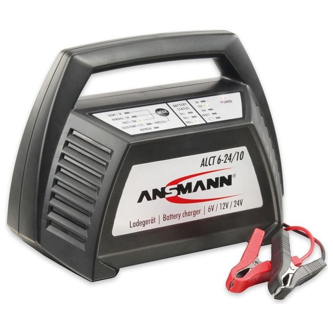 Ansmann ALCT6-24-10 Caricatore per Batteria Auto Scooter Motocicletta Piombo-Piombo-Gel 12V 6V 24V