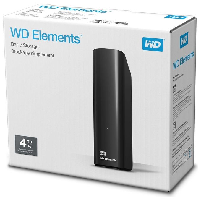 WD Elements Desktop 4Tb Hard Disk Esterno Usb 3.0 3,5''