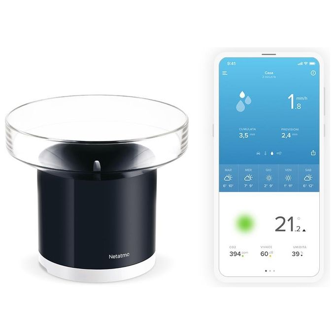 Netatmo Modulo Pluviometro per Stazione Meteo Grigio