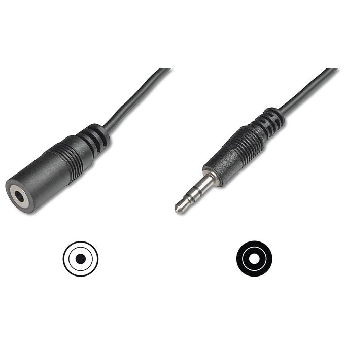 Digitus cavo stereo 3,5 mm. prolunga scheda audio per cuffie-casse maschio-femmina mt. 2.50 (ak 203 2.5m)
