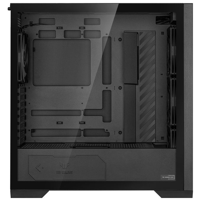 ASUS TUF GAMING GT302 TG ARGB Black Case Gaming E-ATX Mid Tower Pannelli Laterali intercambiabili Mesh Vetro Temperato 4 ventole ARGB preinstallate da 140 x 28 mm Nero