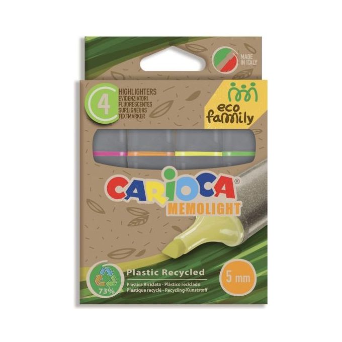 Carioca Confezione 4 Evidenziatore Memolight Assortiti