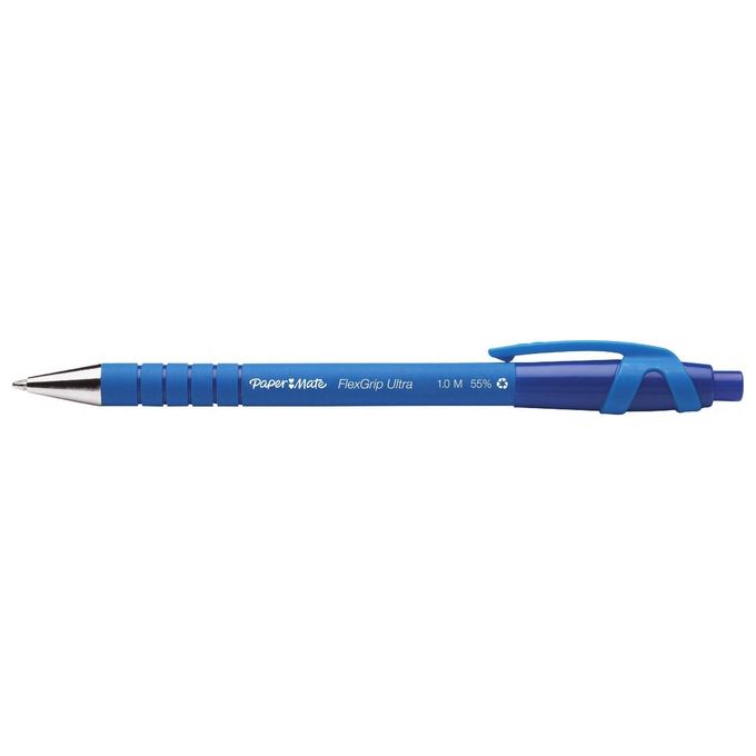 Papermate S0190433 FlexGrip Ultra RT Penna a sfera retrattile punta media 1 mm tratto 0,4 mm confezione 12 pezzi colore Blu
