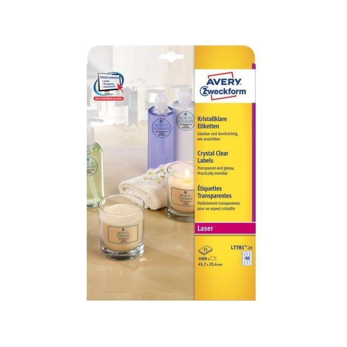 Avery Etichette Lucide Invisibili 45,7x25,4mm