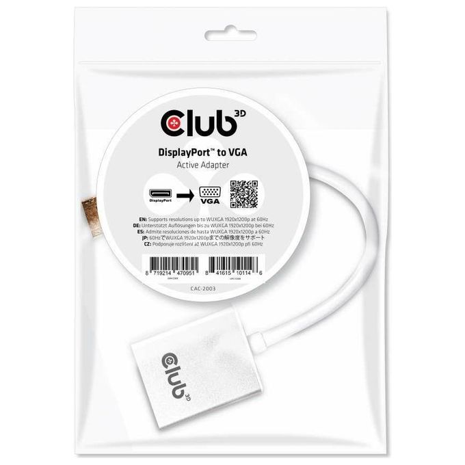 Club3D Adattatore DisplayPort a Vga Active