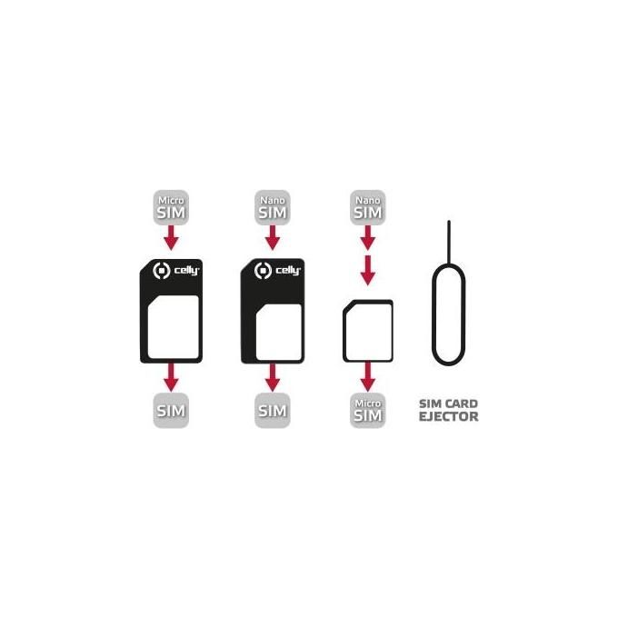 Celly Kit Adattatori Universali per Schede Sim con Clip
